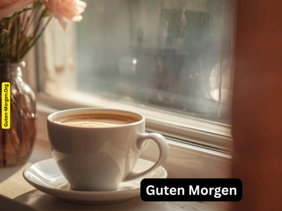 Guten Morgen Bild - Kaffee am Fenster