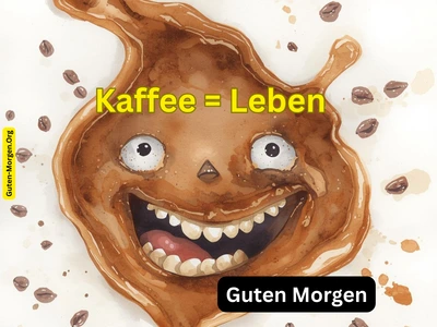 Lustiges Guten Morgen Bild - Kaffee ist Leben