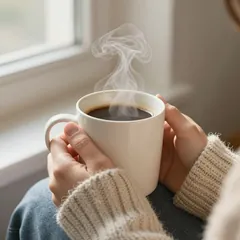 Kaffee: Tasse in Strickärmeln