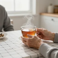 Teetasse in alten Händen