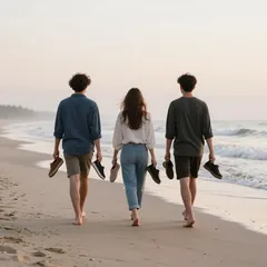 Barfuß am Strand