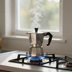 Montag: Espressokanne auf dem Herd
