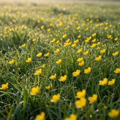 Butterblumen im Morgenlicht