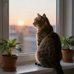 Katze am Fenster
